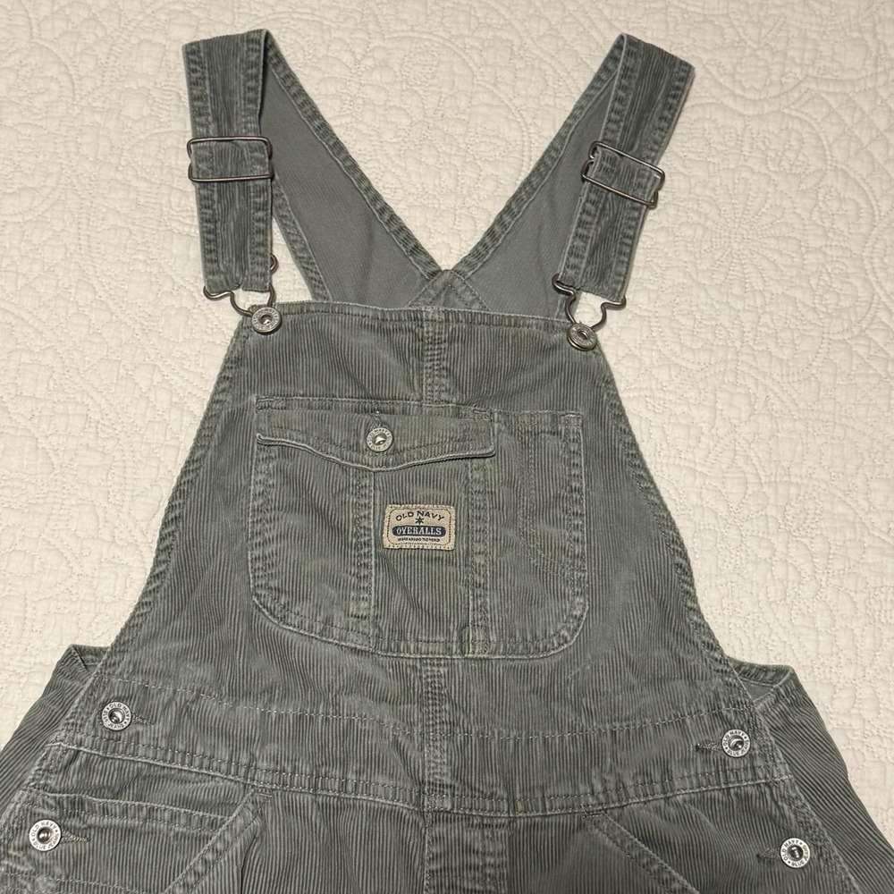 VTG Old Navy Overalls Unisex Small Gray Corduroy Y2K Grunge Skater Carpenter 90s - Picture 2 of 14